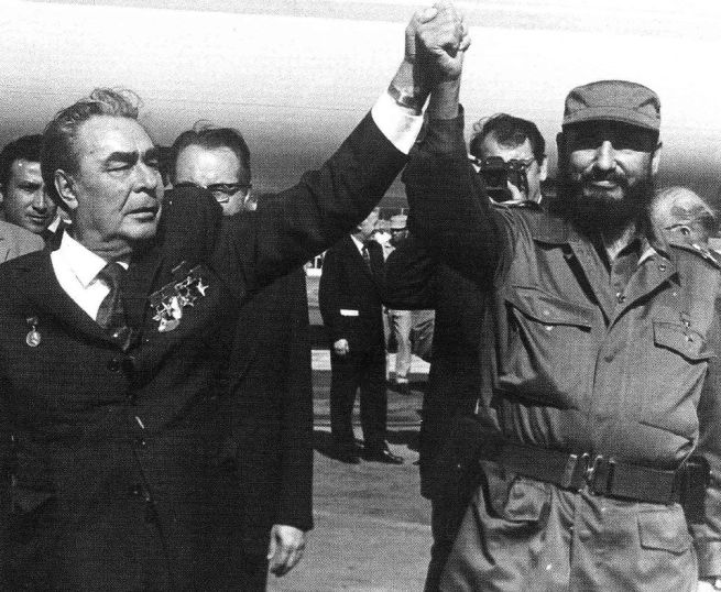 Fidel y Brezhnev
